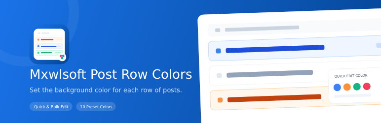Mxwlsoft Post Row Colors – Background Highlighter for Admin - WordPress 插件